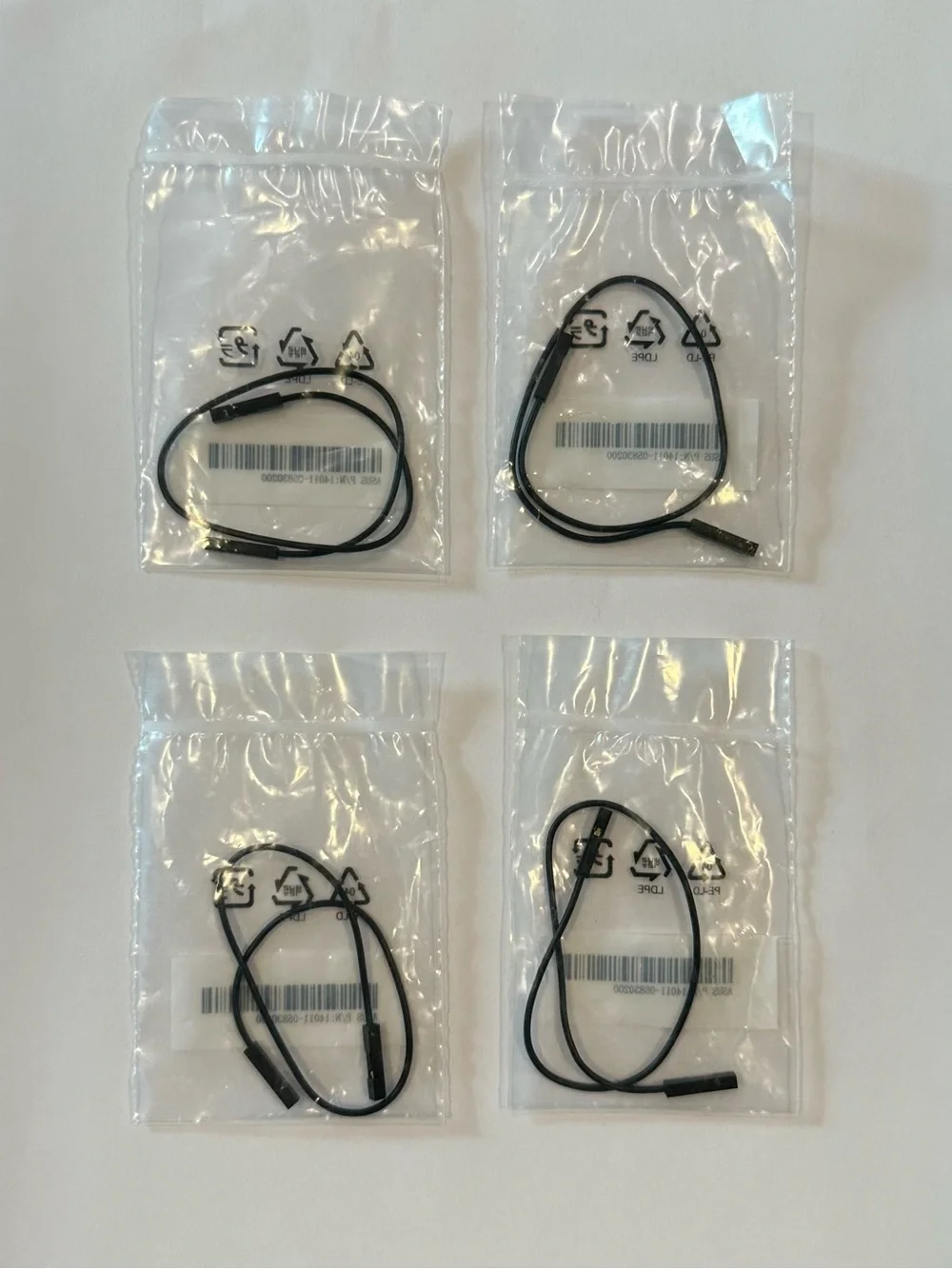 Lot of 4 ASUS Black 200MM DuPont Cables P/N: 14011-05830200